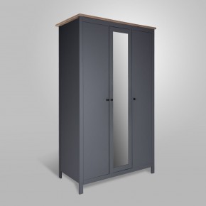 2.08.01.040.15 САГА шкаф 3 двери с зеркалом серый/ясень в Игре - igra.ok-mebel.com | фото