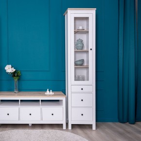 2.08.07.120.14 САГА шкаф с витриной 50 белый/ясень RU в Игре - igra.ok-mebel.com | фото 3