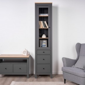 2.08.07.120.15 САГА шкаф с витриной 50 серый/ясень RU в Игре - igra.ok-mebel.com | фото 3