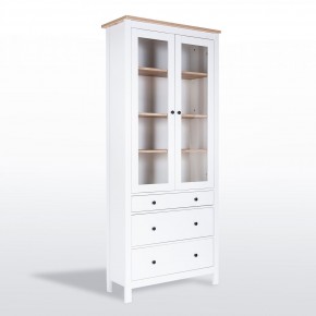 2.08.07.130.14 САГА шкаф с витриной 90 белый/ясень RU в Игре - igra.ok-mebel.com | фото