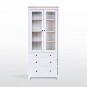 2.08.07.130.14 САГА шкаф с витриной 90 белый/ясень RU в Игре - igra.ok-mebel.com | фото 2