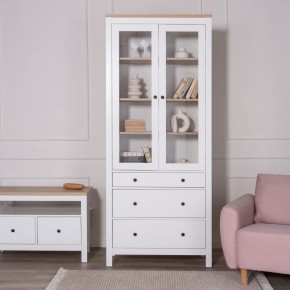 2.08.07.130.14 САГА шкаф с витриной 90 белый/ясень RU в Игре - igra.ok-mebel.com | фото 4