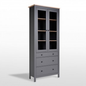 2.08.07.130.15 САГА шкаф с витриной 90 серый/ясень RU в Игре - igra.ok-mebel.com | фото