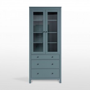 2.08.07.130.6 САГА шкаф с витриной 90 темно-бирюзовый RU в Игре - igra.ok-mebel.com | фото 2