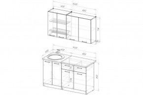 АНТИКА Кухонный гарнитур Медиум 2 (1400 мм) в Игре - igra.ok-mebel.com | фото 2