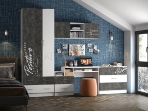 ВЕГА NEW Позитив Антресоль (Бетон темный/белый) в Игре - igra.ok-mebel.com | фото 3