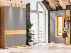 АВИНЬОН Прихожая Пенал (Дуб Крафт золотой/Графит серый) в Игре - igra.ok-mebel.com | фото 4