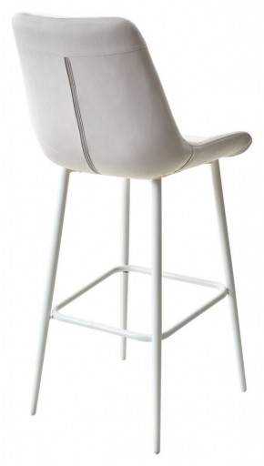 Барный стул ХОФМАН, цвет H-09 Светло-серый, велюр / белый каркас М-City в Игре - igra.ok-mebel.com | фото 4