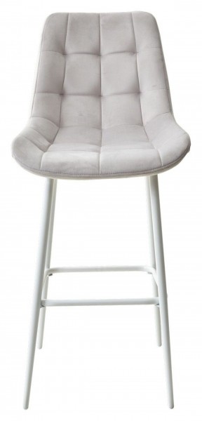 Барный стул ХОФМАН, цвет H-09 Светло-серый, велюр / белый каркас М-City в Игре - igra.ok-mebel.com | фото 6