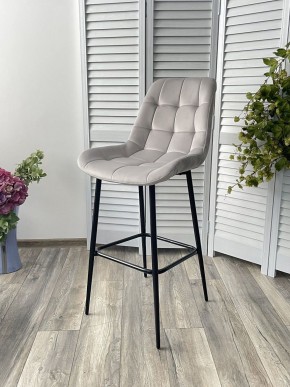 Барный стул ХОФМАН, цвет H-09 Светло-серый, велюр / черный каркас М-City в Игре - igra.ok-mebel.com | фото 2