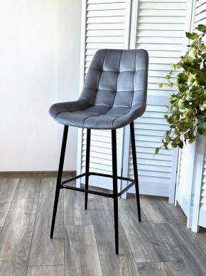 Барный стул ХОФМАН, цвет H-14 Серый, велюр / черный каркас М-City в Игре - igra.ok-mebel.com | фото 3