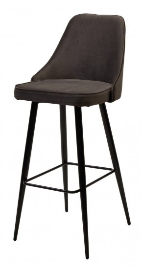 Барный стул NEPAL-BAR ГРАФИТ #14, велюр/ черный каркас (H=78cm) М-City в Игре - igra.ok-mebel.com | фото