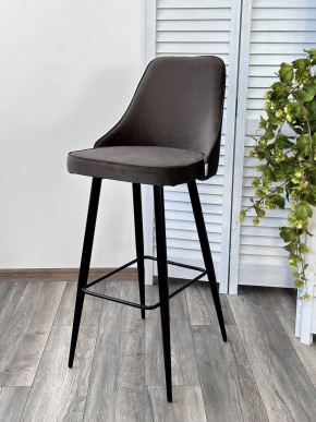 Барный стул NEPAL-BAR ГРАФИТ #14, велюр/ черный каркас (H=78cm) М-City в Игре - igra.ok-mebel.com | фото 6