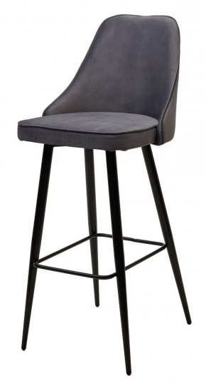 Барный стул NEPAL-BAR СЕРЫЙ #27, велюр/ черный каркас (H=78cm) М-City в Игре - igra.ok-mebel.com | фото