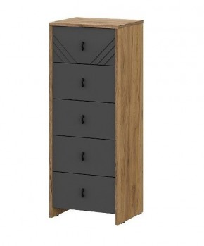 БАЙКАЛ Комод (5 ящиков) Графит/Дуб золотой в Игре - igra.ok-mebel.com | фото