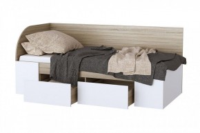 БЕАТРИС Кровать-софа (дуб сонома/белый глянец) в Игре - igra.ok-mebel.com | фото 2