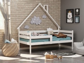 Детская кровать-домик из массива березы Соня-2 (800*1600) Белый/Лак в Игре - igra.ok-mebel.com | фото