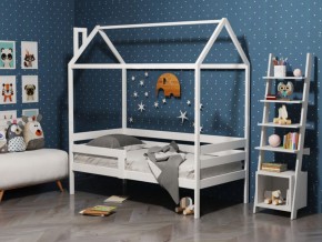 Детская кровать-домик из массива березы Соня-6 (800*1600) Белый/Лак в Игре - igra.ok-mebel.com | фото