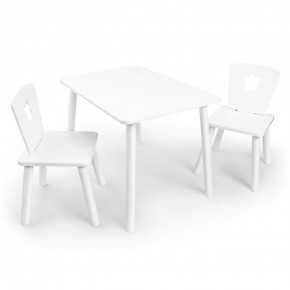 Детский комплект стол и два стула «Корона» Rolti Baby (белый/белый, массив березы/мдф) в Игре - igra.ok-mebel.com | фото