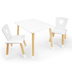 Детский комплект стол и два стула «Корона» Rolti Baby (белый/береза, массив березы/мдф) в Игре - igra.ok-mebel.com | фото