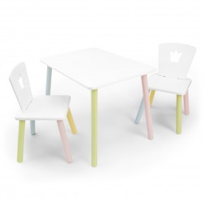 Детский комплект стол и два стула «Корона» Rolti Baby (белый/цветной, массив березы/мдф) в Игре - igra.ok-mebel.com | фото
