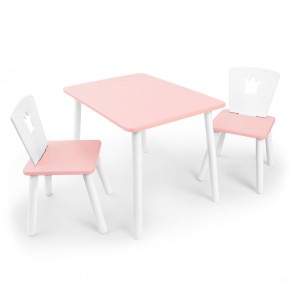 Детский комплект стол и два стула «Корона» Rolti Baby (розовый/розовый, массив березы/мдф) в Игре - igra.ok-mebel.com | фото
