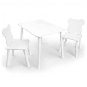 Детский комплект стол и два стула «Мишка» Rolti Baby (белый/белый, массив березы/мдф) в Игре - igra.ok-mebel.com | фото