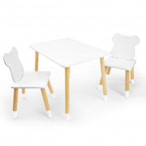 Детский комплект стол и два стула «Мишка» Rolti Baby (белый/береза, массив березы/мдф) в Игре - igra.ok-mebel.com | фото