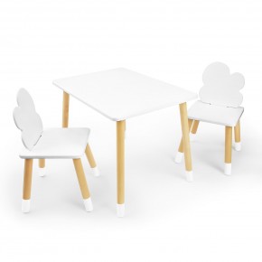 Детский комплект стол и два стула «Облачко» Rolti Baby (белый/береза, массив березы/мдф) в Игре - igra.ok-mebel.com | фото