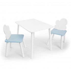 Детский комплект стол и два стула «Облачко» Rolti Baby (белый/голубой, массив березы/мдф) в Игре - igra.ok-mebel.com | фото
