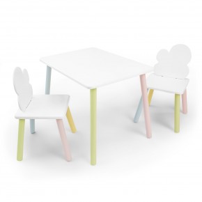 Детский комплект стол и два стула «Облачко» Rolti Baby (белый/цветной, массив березы/мдф) в Игре - igra.ok-mebel.com | фото