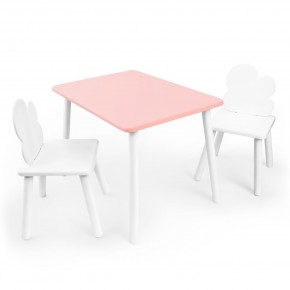 Детский комплект стол и два стула «Облачко» Rolti Baby (розовый/белый, массив березы/мдф) в Игре - igra.ok-mebel.com | фото