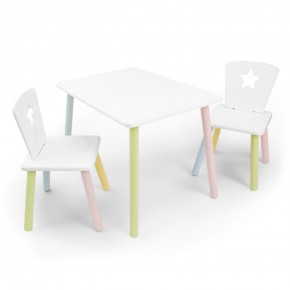 Детский комплект стол и два стула «Звезда» Rolti Baby (белый/цветной, массив березы/мдф) в Игре - igra.ok-mebel.com | фото