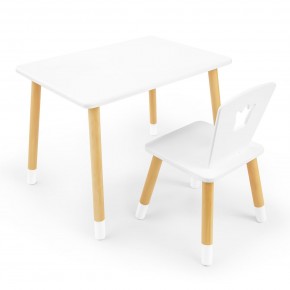 Детский комплект стол и стул «Корона» Rolti Baby (белый/береза, массив березы/мдф) в Игре - igra.ok-mebel.com | фото