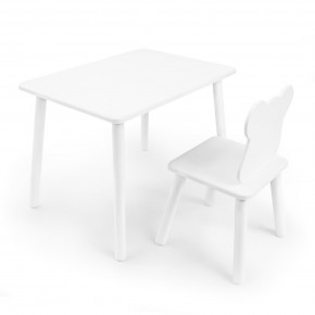 Детский комплект стол и стул «Мишка» Rolti Baby (белый/белый, массив березы/мдф) в Игре - igra.ok-mebel.com | фото