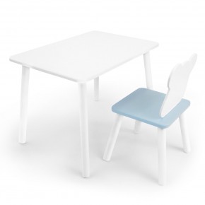 Детский комплект стол и стул «Мишка» Rolti Baby (белый/голубой, массив березы/мдф) в Игре - igra.ok-mebel.com | фото