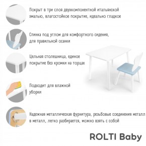 Детский комплект стол и стул «Облачко» Rolti Baby  (голубая столешница/белое сиденье/белые ножки) в Игре - igra.ok-mebel.com | фото 4