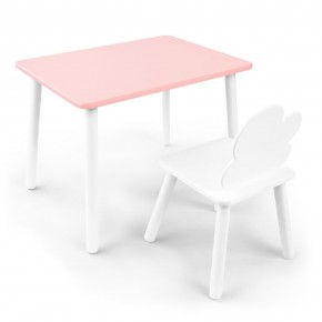 Детский комплект стол и стул «Облачко» Rolti Baby (розовый/белый, массив березы/мдф) в Игре - igra.ok-mebel.com | фото