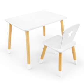 Детский комплект стол и стул «Звезда» Rolti Baby (белый/береза, массив березы/мдф) в Игре - igra.ok-mebel.com | фото