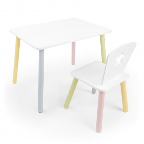 Детский комплект стол и стул «Звезда» Rolti Baby (белый/цветной, массив березы/мдф) в Игре - igra.ok-mebel.com | фото