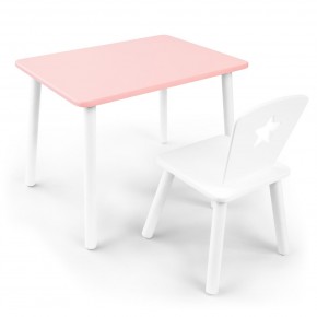 Детский комплект стол и стул «Звезда» Rolti Baby (розовый/белый, массив березы/мдф) в Игре - igra.ok-mebel.com | фото