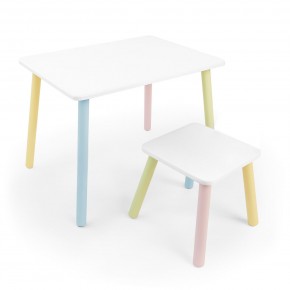 Детский комплект стол и табурет Rolti Baby (белая столешница/белое сиденье/цветные ножки) в Игре - igra.ok-mebel.com | фото