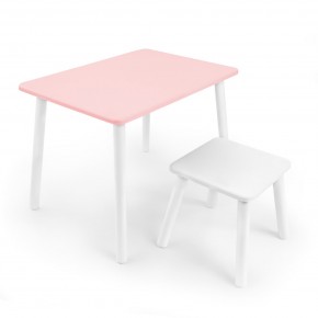 Детский комплект стол и табурет Rolti Baby (розовая столешница/белое сиденье/белые ножки) в Игре - igra.ok-mebel.com | фото