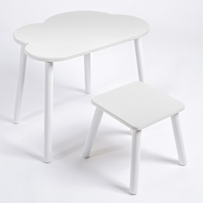 Детский комплект стол ОБЛАЧКО  и табурет Rolti Baby (белая столешница/белое сиденье/белые ножки) в Игре - igra.ok-mebel.com | фото