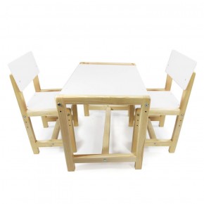 Детский растущий комплект стол и два стула  Я САМ "Лофт" (Белый, Сосна) в Игре - igra.ok-mebel.com | фото 1