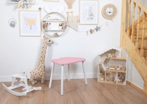 Детский стол Rolti Baby «Облачко»  (розовый/белый, массив березы/мдф) в Игре - igra.ok-mebel.com | фото
