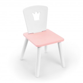 Детский стул Rolti Baby «Корона» (белый/розовый/белый, массив березы/мдф) в Игре - igra.ok-mebel.com | фото 1