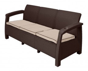 Диван Yalta Premium Sofa 3 Set (Ялта) шоколадный (+подушки под спину) в Игре - igra.ok-mebel.com | фото 1
