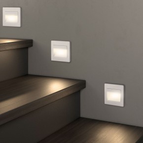 DK3050-WH Светильник встраиваемый в стену, IP 20, LED 3000, 1 Вт, белый, пластик в Игре - igra.ok-mebel.com | фото 6