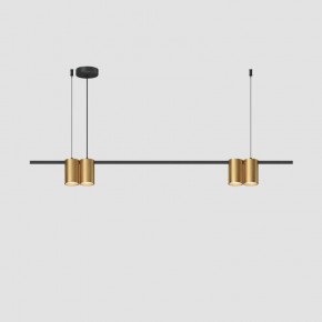 DK4061-BK+SG Подвесной светильник ORBIT, IP20, 4xGU10 LED до 15 Вт, черный + сатинированное золото, алюминий в Игре - igra.ok-mebel.com | фото